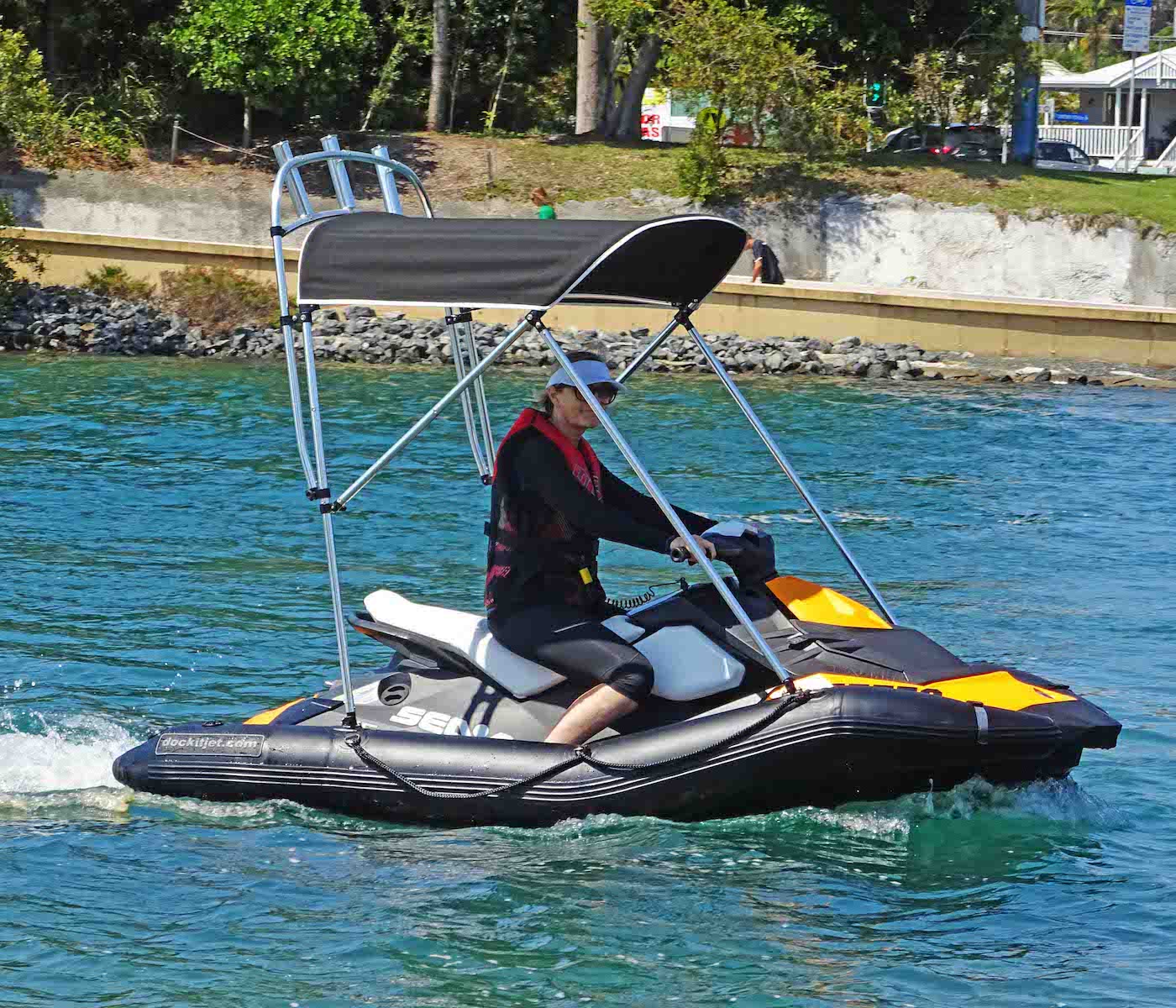 Dockitjet inflatable RIB kit with bimini.